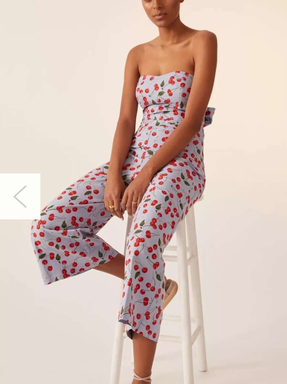 Maeve Tube Top and Wide-Leg Cherry Pant Set Size 6